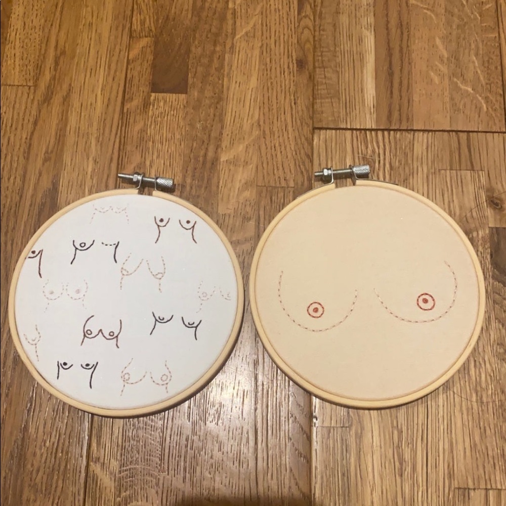 Embroiderd Boobs!! Set of 2.